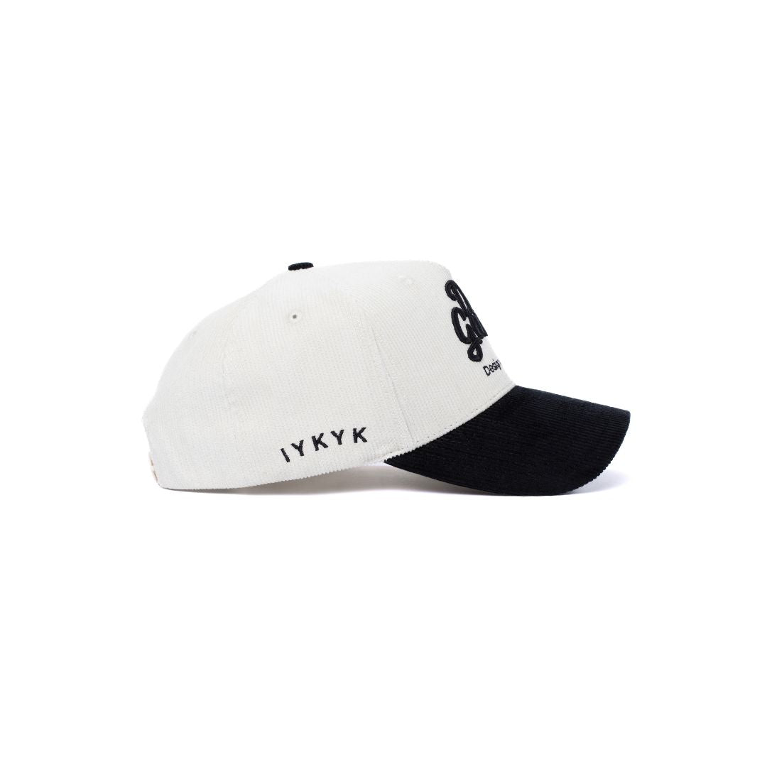 CORDADROY LOGO- Cream/Black
