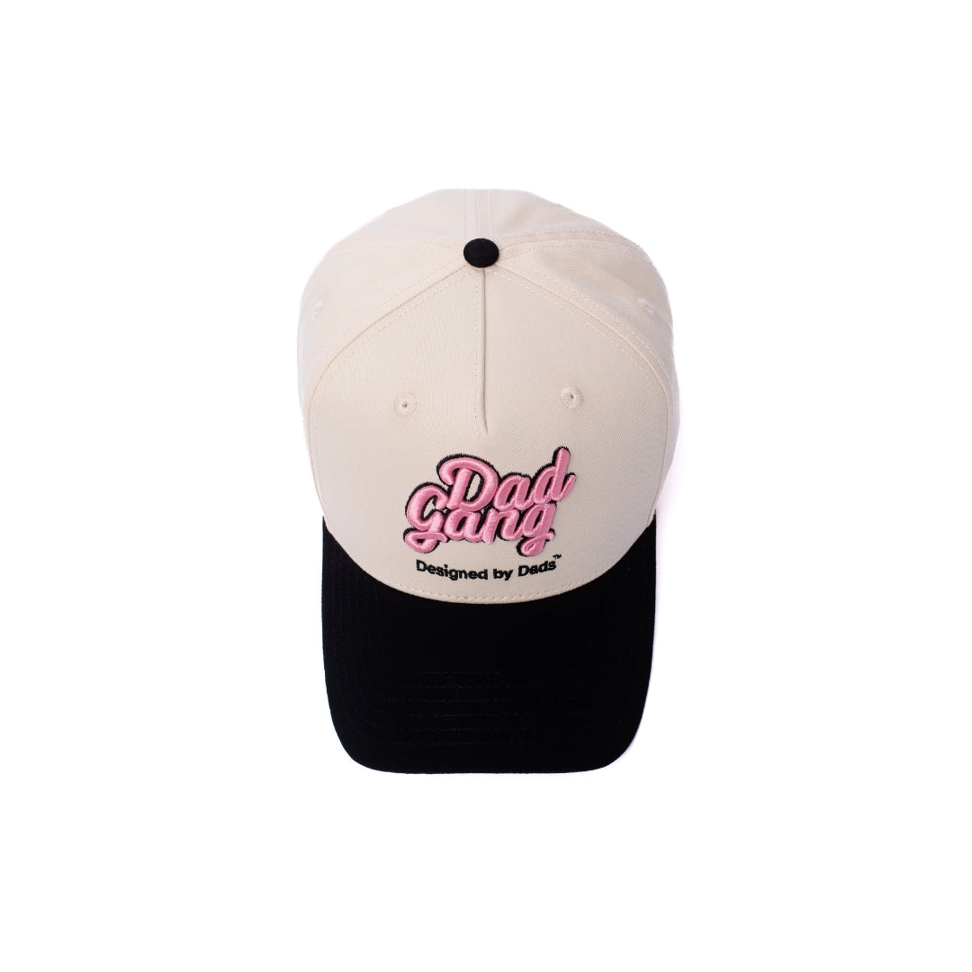 Dad Gang Logo Hat - Pink & Cream