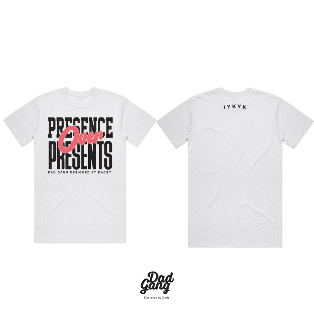 DG Tee - Presence Over Presents White Heather