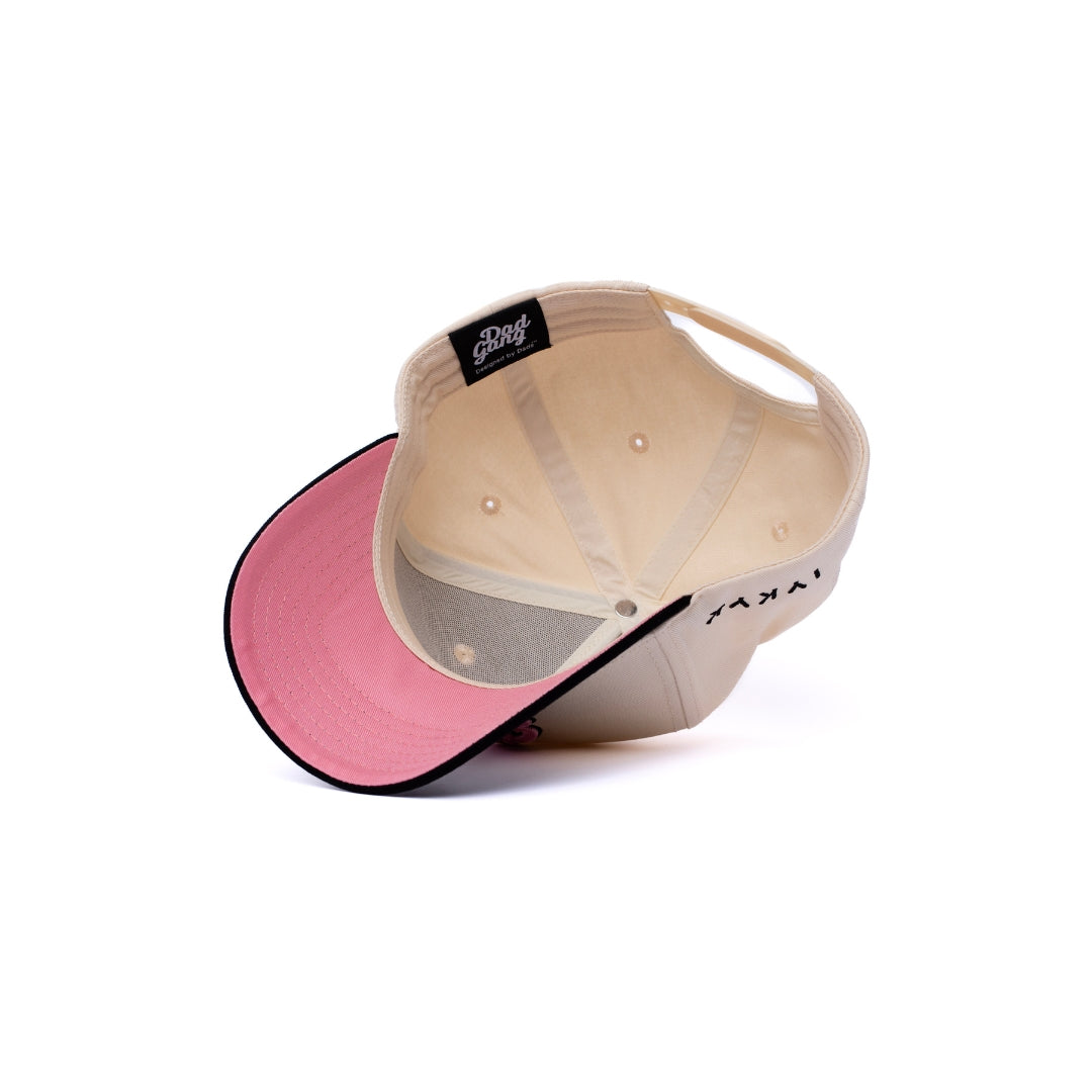 Dad Gang Logo Hat - Pink & Cream