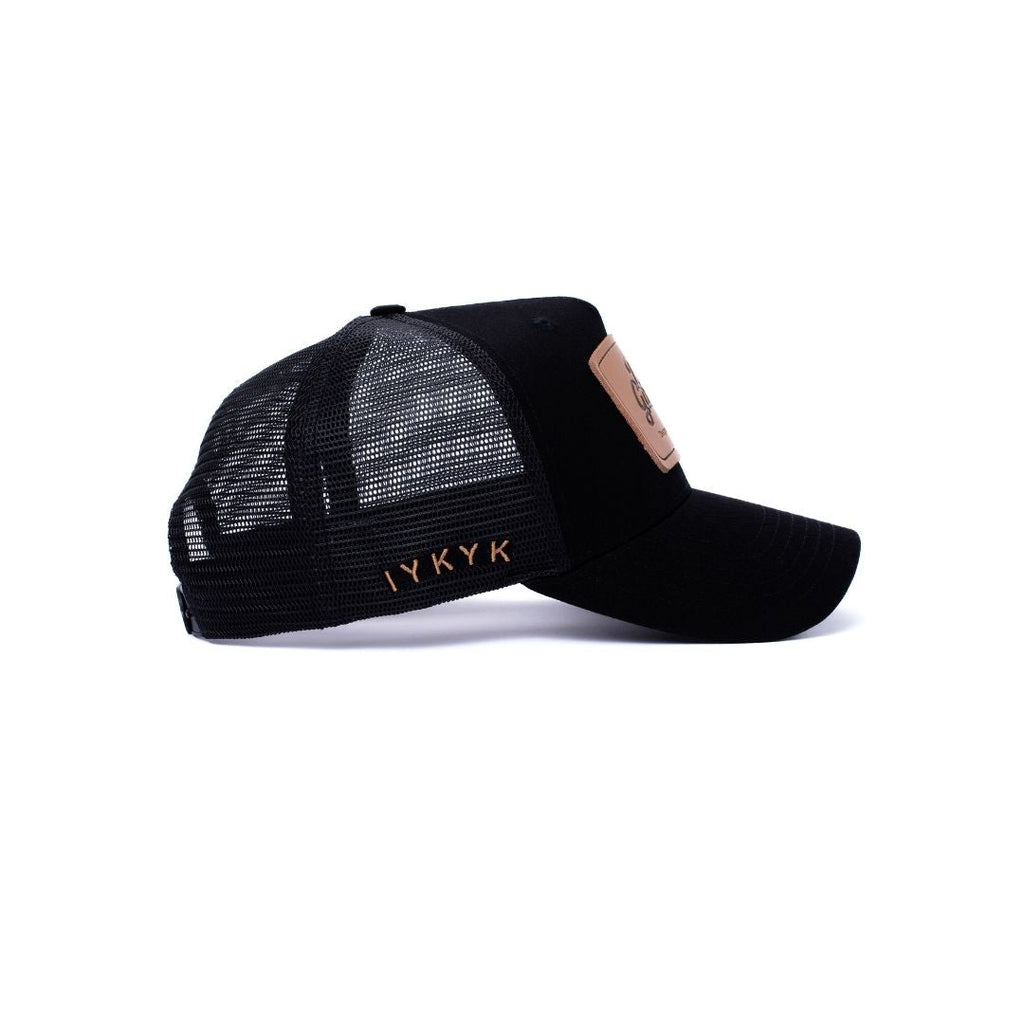 Leather Patch Trucker - Black/Brown