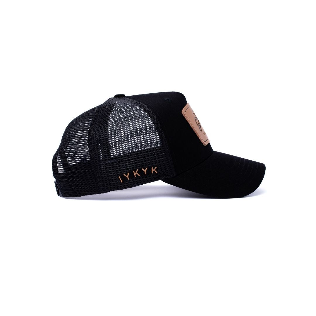 Leather Patch Trucker - Black/Brown