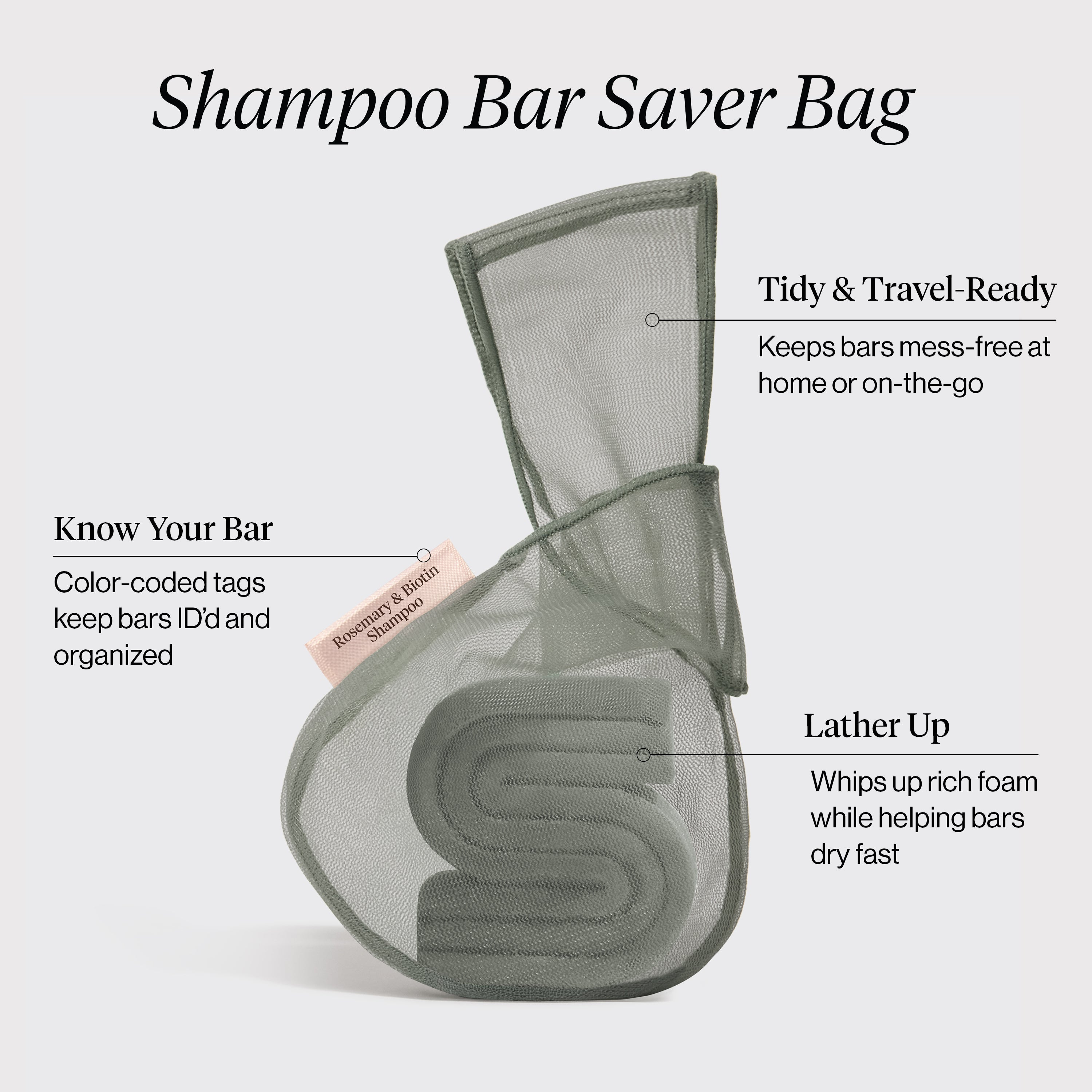 Kitsch Bar Saver Bag - ROSEMARY & BIOTIN Shampoo