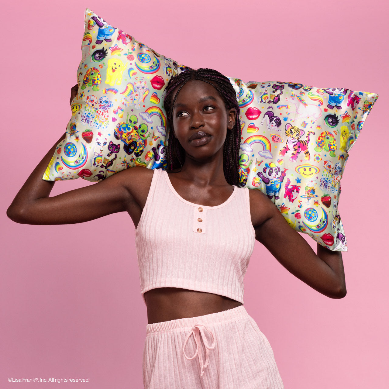 Lisa Frank x Kitsch Satin Pillowcase in The Fantastic World of Lisa Frank - King