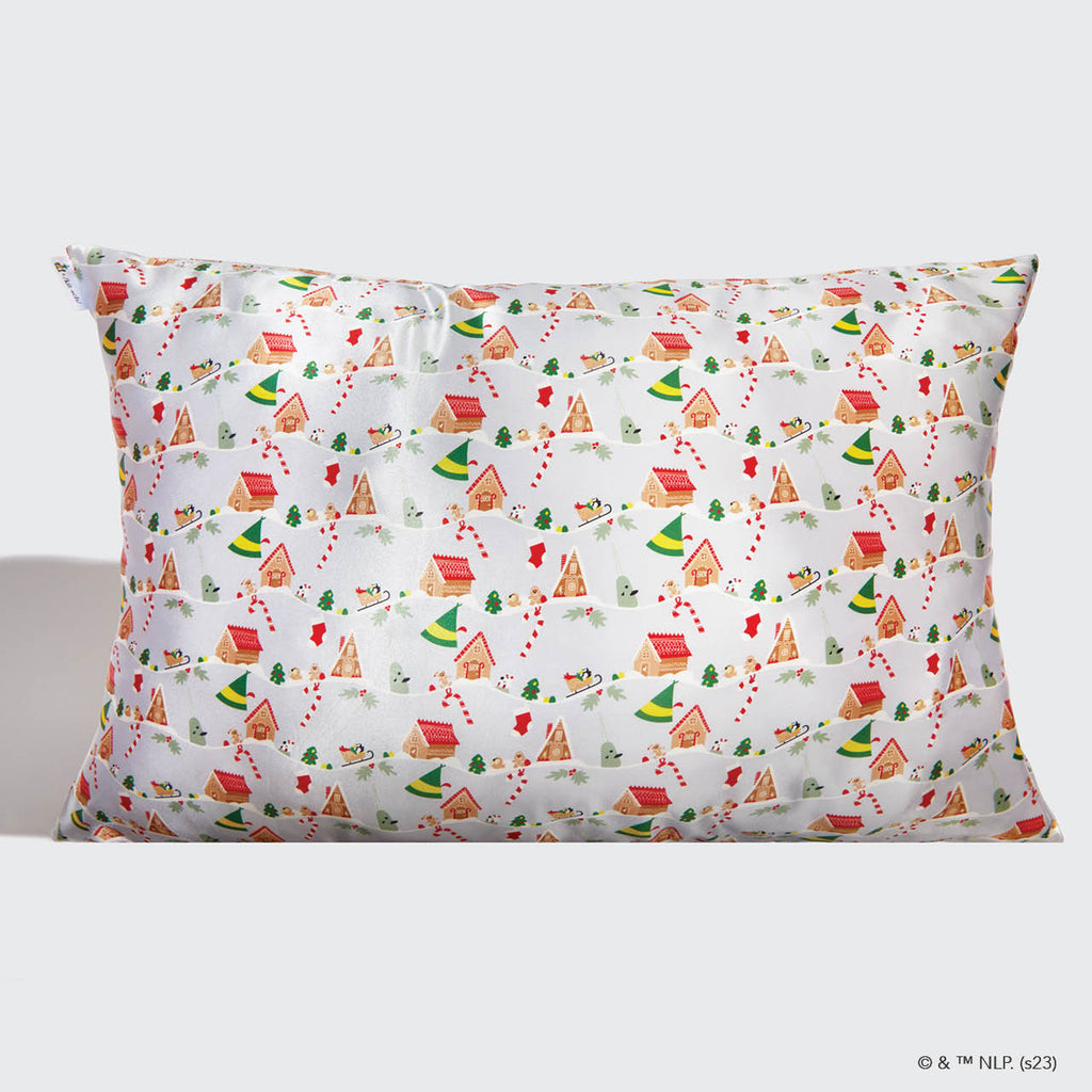 Kitsch x elf Satin Pillowcase in Periwinkle Christmas