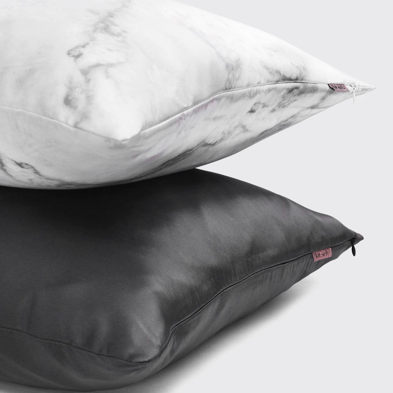Satin Pillowcase in Charcoal 2 Pack Bundle