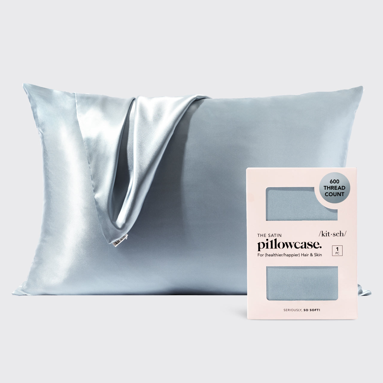 Satin Pillowcase in Haze Blue 4 Pack Bundle