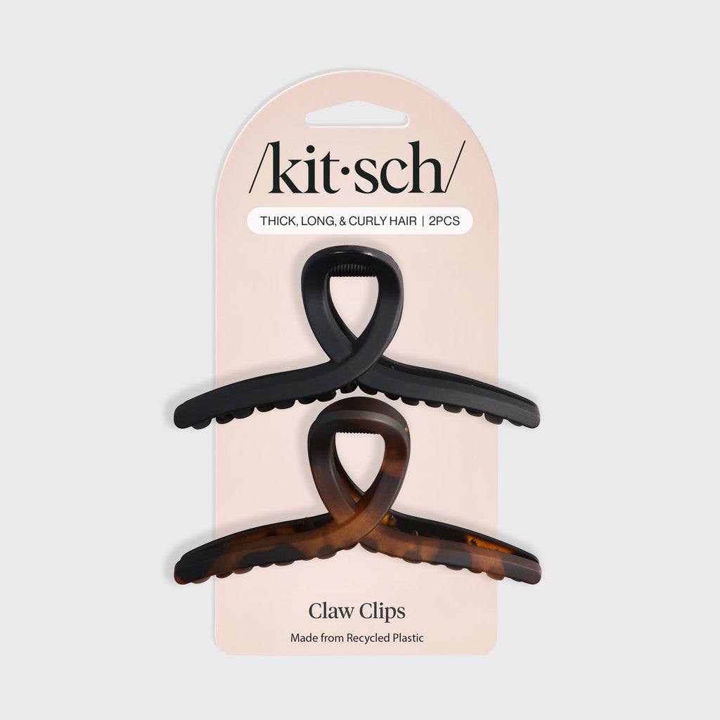 Black & Tort Loop Claw Clips 2pc Set - Large