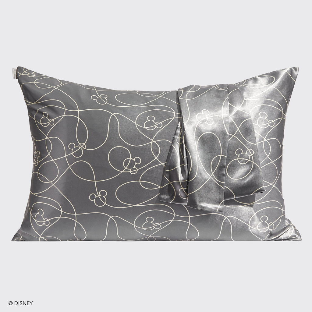 Kitsch x Mickey and Minnie Satin Pillowcase in Mickey Maze