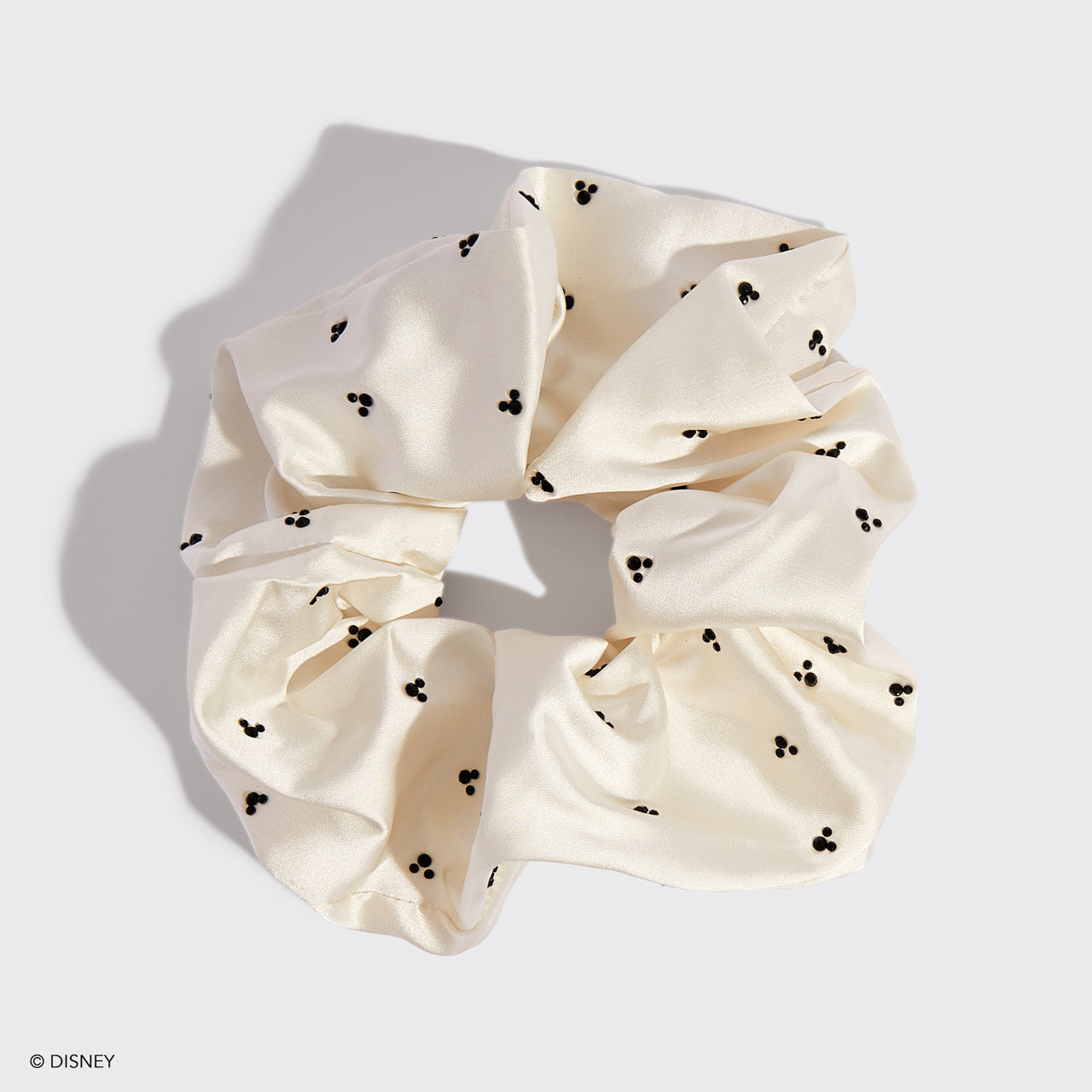 Kitsch x Mickey and Minnie Cream Rhinestone Scrunchie
