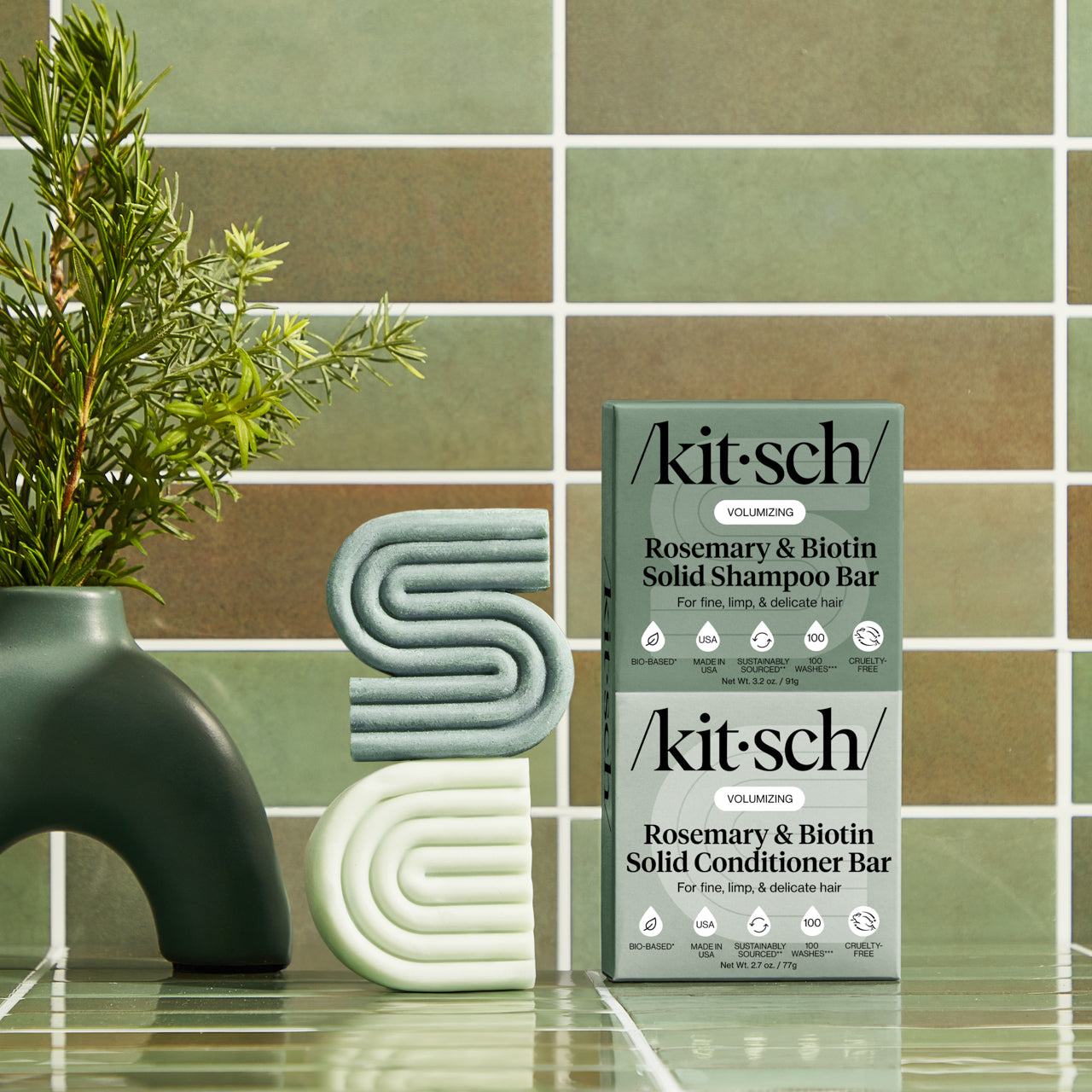 Rosemary & Biotin Volumizing Shampoo & Conditioner Bar Combo