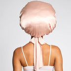 Satin Lined Flexi Shower Cap + Blush Oversized Satin Bonnet Bundle