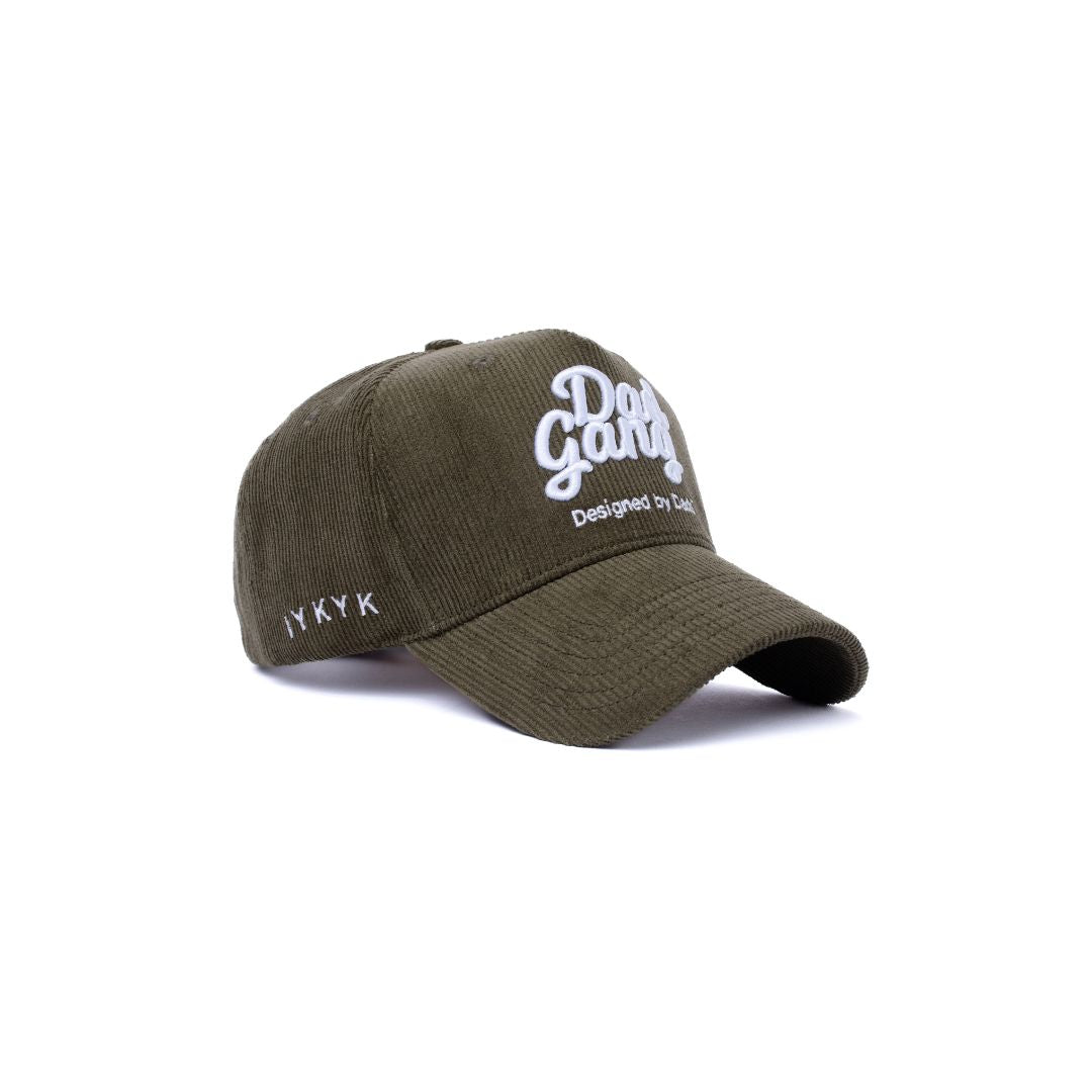 CORDADROY LOGO - Olive/White