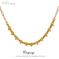 Yhpup New Metal 18 K Plated Short Chain Choker Necklace for Women Gold Stainless Steel Jewelry Joyería Acero Inoxidable Mujer