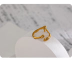 Yhpup 316L Stainless Steel Ring New Design Metalic 18 K PVD Plated Jewelry Trendy Opening Ring бижутерия для женщин Gift