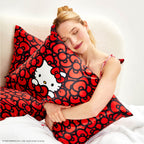 Kitsch x Hello Kitty Satin Pillowcase in Kitty Bathes in a Sea of Bows - King