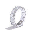 Yhpup Stainless Steel Delicate Bling Heart Cubic Zirconia Fashion Shiny Ring for Women High Quality Temperament Premium Jewelry