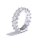 Yhpup Stainless Steel Delicate Bling Heart Cubic Zirconia Fashion Shiny Ring for Women High Quality Temperament Premium Jewelry