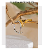 Yhpup Minimalist New Style Stainless Steel Open Chic Adjustable Ring Fashion Thin Finger Korean High Quality Jewelry 18K Golden