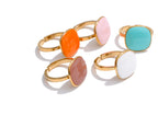 Yhpup Arrivals Candy Sweet Square Adjustable Ring 18K Golden PVD Plated Stainless Steel Summer Popular Charm Jewelry Gift