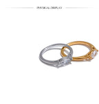 Yhpup 6789# Wholesale Stainless Steel Shiny Cubic Zirconia Casting Ring for Women 18K PVD Plated Hypoallergenic Jewelry Gift