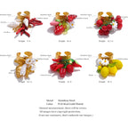 Yhpup Exclusive Design Strawberry Cherry Chilli Shell Resin Drop Open Adjustable Ring 18K Golden Stainless Steel Charm Jewelry