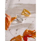 Yhpup Size 6789 Trendy Conch Ocean Series Ring Casting Fashion Charm Finger Jewelry Accessories Real Gold PVD Plated for Women