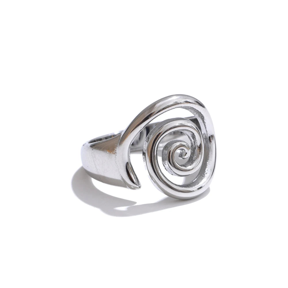 Yhpup Size 6789 Trendy Conch Ocean Series Ring Casting Fashion Charm Finger Jewelry Accessories Real Gold PVD Plated for Women