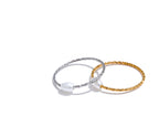 Yhpup Trendy Stainless Steel Natural Pearl Thin Finger Ring for Women Summer Versatile Daily Jewelry Accessories Gift
