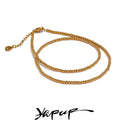 Yhpup 2mm Waterproof Chic Beads Handmade Chain Stainless Steel Fashion Necklace for Women High Quality Trendy Classic Jewelry