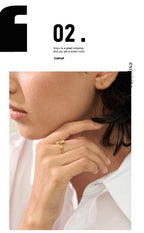 Yhpup Minimalist New Style Stainless Steel Open Chic Adjustable Ring Fashion Thin Finger Korean High Quality Jewelry 18K Golden