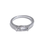 Yhpup 6789# Wholesale Stainless Steel Shiny Cubic Zirconia Casting Ring for Women 18K PVD Plated Hypoallergenic Jewelry Gift
