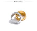 Yhpup 6789# High Quality Textured Minimalist Stainless Steel Glossy Smooth Metal Chunky Ring 18K PVD Plated Classic Jewelry Gift