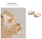 Yhpup Chic Bling Colorful Cubic Zirconia Thin Fashion Ring Waterproof Stainless Steel Trendy Exquisite Finger CZ Jewelry