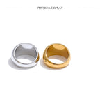 Yhpup 6789# High Quality Textured Minimalist Stainless Steel Glossy Smooth Metal Chunky Ring 18K PVD Plated Classic Jewelry Gift