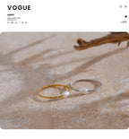 Yhpup Trendy Stainless Steel Natural Pearl Thin Finger Ring for Women Summer Versatile Daily Jewelry Accessories Gift