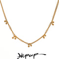 Yhpup Exclusive Fashion Chic Cherry Chain Gold Color Necklace Gift 18k PVD Plated Waterproof Charm Exquisite Jewelry for Women