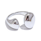 Yhpup Stainless Steel High Quality Minimalist Daily Smooth Fashion Open Adjustable Ring Waterproof Electroplated Cast Jewelry