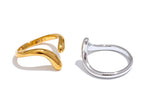 Yhpup Minimalist New Style Stainless Steel Open Chic Adjustable Ring Fashion Thin Finger Korean High Quality Jewelry 18K Golden