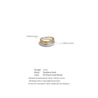Yhpup 6789# Statement Stainless Steel Metal Double Color Geometric Casting Ring for Women Water Resistant Trendy Jewelry Gift