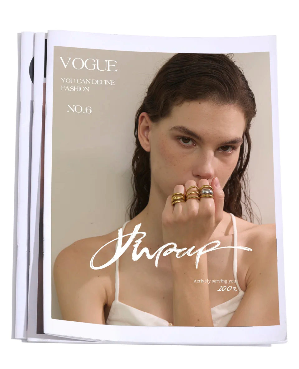 Yhpup Arrivals Glossy Stainless Steel Layered Hollow Open Ring for Women Distinctive Geometric Attractive Jewelry