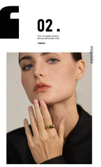 Yhpup Minimalist Smooth Stainless Steel Metal Geometric Finger Ring Waterproof 18K PVD Plated Distinctive Jewelry Bijoux New