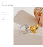 Yhpup Fashion Stainless Steel Metal Casting Minimalist Ring Water Resistant Stylish Chic Finger Jewelry Bijoux Femme Gift