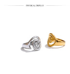 Yhpup Size 6789 Trendy Conch Ocean Series Ring Casting Fashion Charm Finger Jewelry Accessories Real Gold PVD Plated for Women