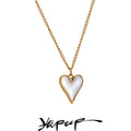 Yhpup Resin Sweet Heart Waterproof Chic Pendant Necklace Jewelry for Women High Quality Classic Charm Young Gift