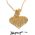 Yhpup Stainless Steel Metal Big Heart Love Statement Necklace Pendant Distinctive Fashion Jewelry Waterproof Clothes Accessories