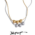 Yhpup 316L Stainless Steel Smooth Metal Heart Love Pendant Necklace Waterproof Attractive Collar Jewelry Accessories
