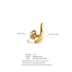 Yhpup New Casting PVD Plated Stainless Steel Metal Geometric Adjustable Creative Ring Women Daily Fashion Jewelry Accessories