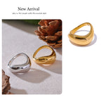 Yhpup Minimalist Smooth Stainless Steel Metal Geometric Finger Ring Waterproof 18K PVD Plated Distinctive Jewelry Bijoux New