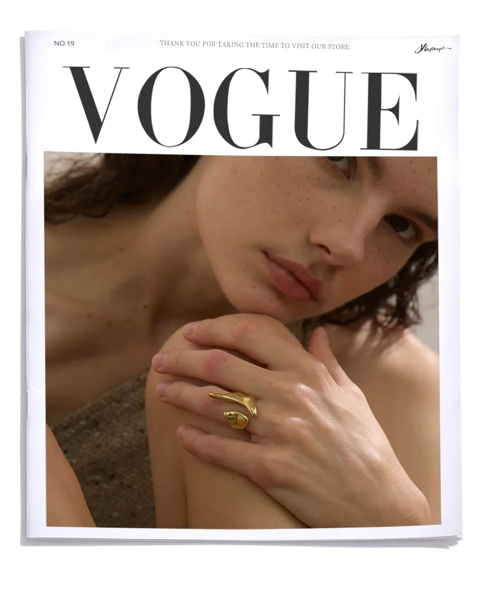 Yhpup New Casting PVD Plated Stainless Steel Metal Geometric Adjustable Creative Ring Women Daily Fashion Jewelry Accessories